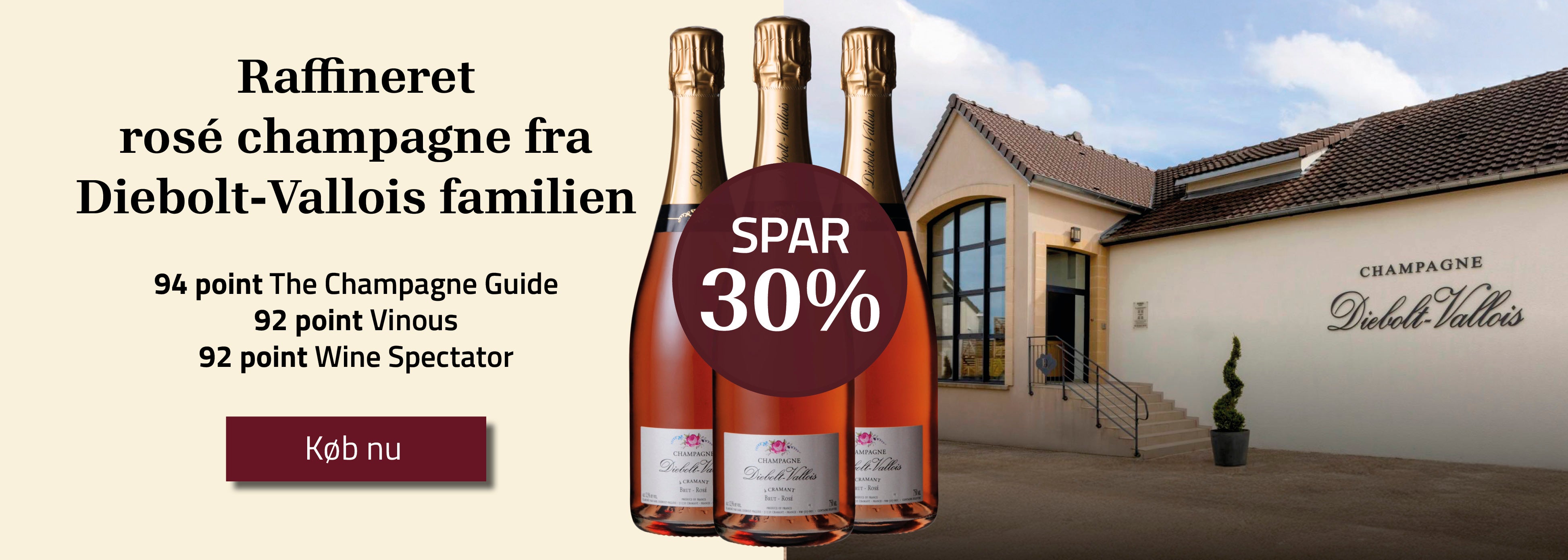 Spar 30 på rosé champagne fra Diebolt Vallois