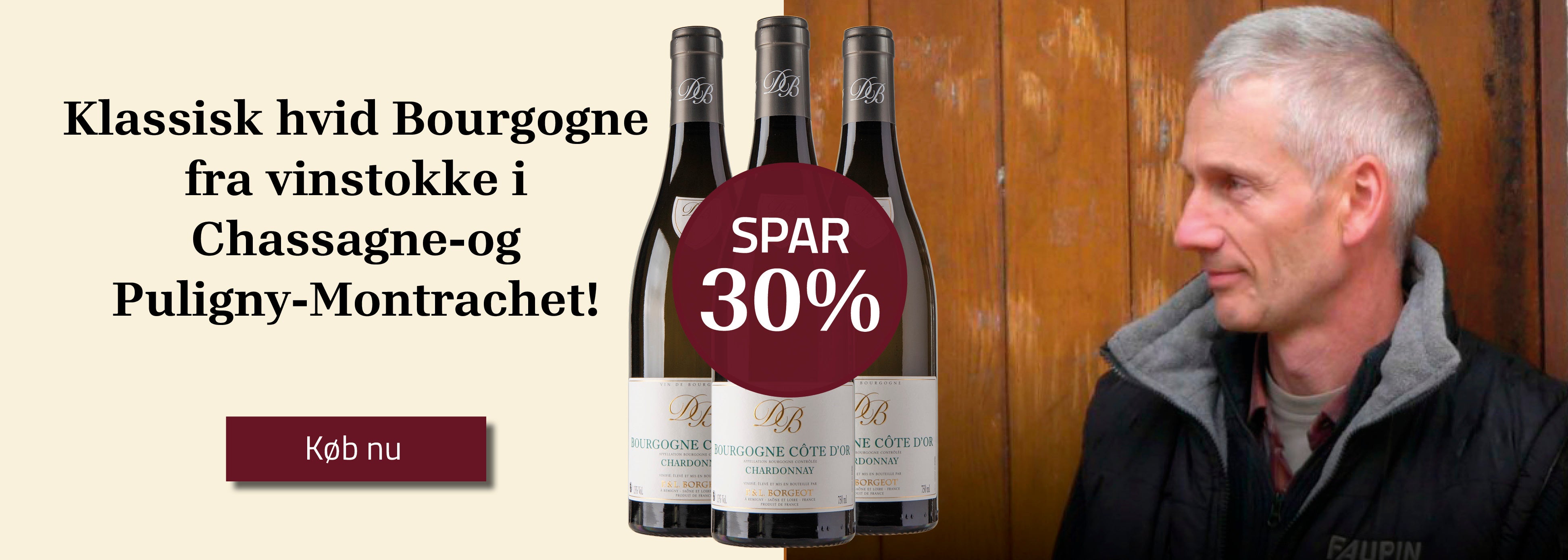 Spar 30 % på elegant hvid Bourgogne