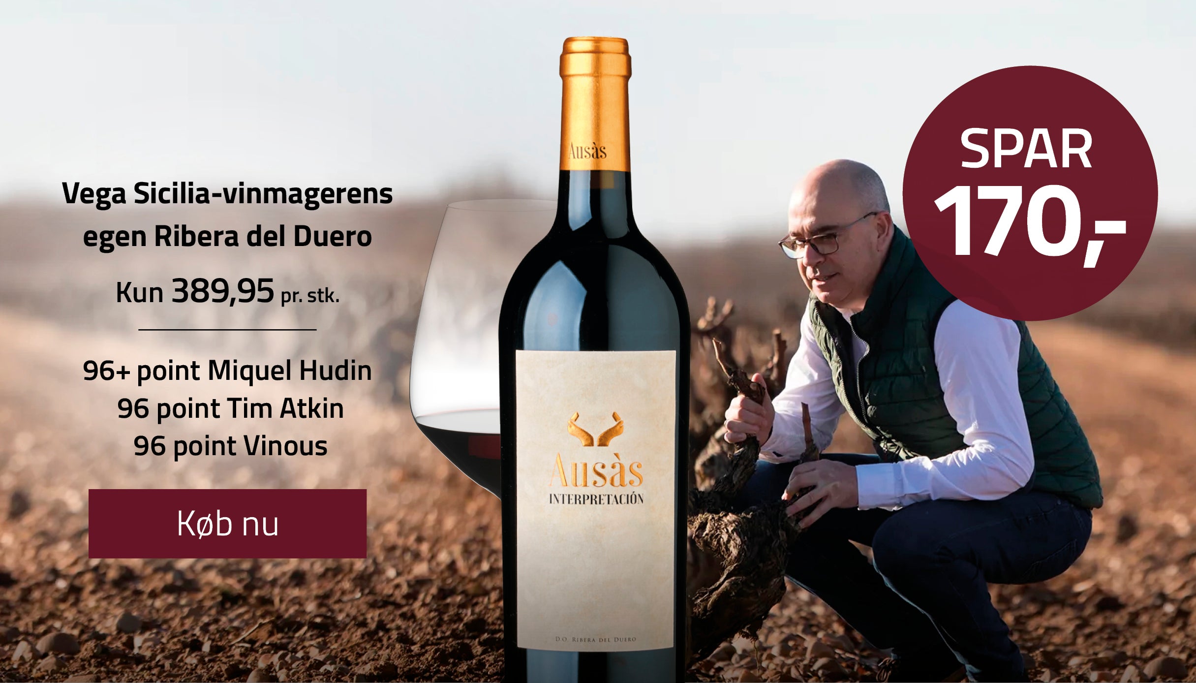 Luksuriøs og anmelderrost topvin fra Ribera del Duero - tilbud