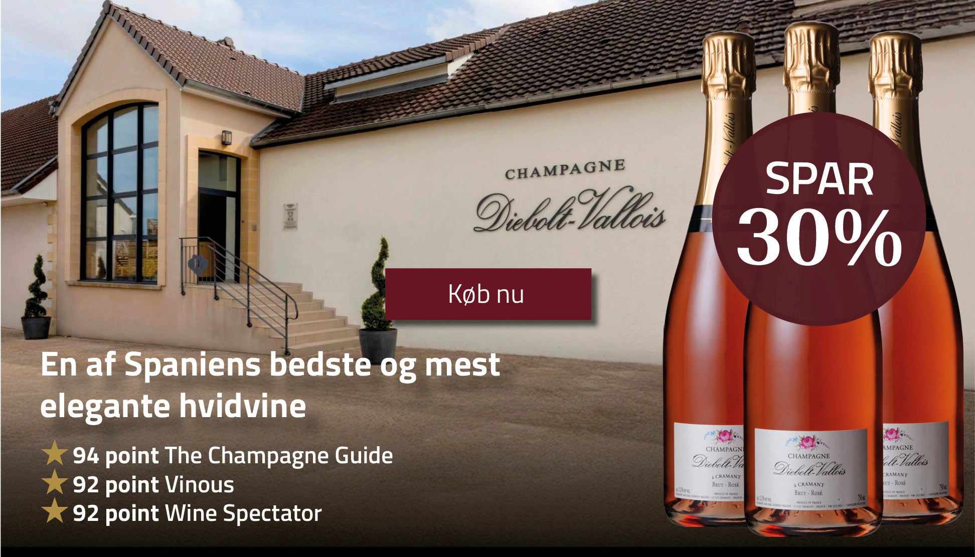 Spar 30 på rosé champagne fra Diebolt Vallois